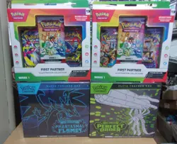 POKEMON (2) FIRST PARTNER COLLECTION BOXES + PERFECT & PHANTASMAL ETB - Image 1