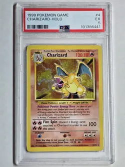 Pokemon 1999 Base Set Charizard Holo #4/102 English PSA 5 TCG - Image 1