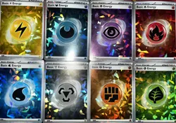 Pokemon TCG Terapagos Ex 8 Cracked Ice Holo Energy Lot Complete Set - Image 1