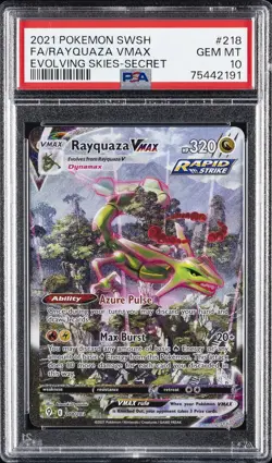 2021 POKEMON SWORD & SHIELD EVOLVING SKIES SECRET FULL ART/RAYQUAZA VMAX PSA 10 - Image 1
