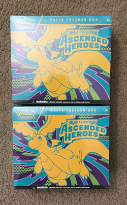 Pokemon Mega Evolutions Ascended Heroes ETB Elite Trainer Box LOT OF 2 IN-HAND - Image 1