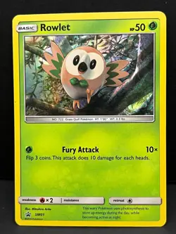 Rowlet - SM01 Holo Promo Sun & Moon Promo Pokemon Moderately Played - Image 1