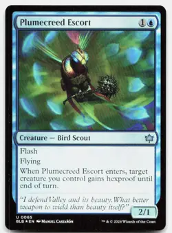 Plumecreed Escort 65 Uncommon Bloomburrow Magic: The Gathering Foil Near Mint - Image 1