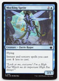 Mocking Sprite 159 Common Foundations Magic: The Gathering Near Mint - Image 1