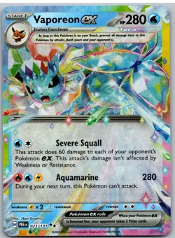 Vaporeon ex - 023/131 023/131 Holo SV: Prismatic Evolutions Pokemon NM - Image 1