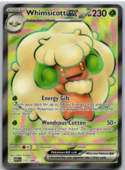 Whimsicott ex - 157/086 157/086 Holo Ultra Rare SV: White Flare Pokemon NM - Image 1