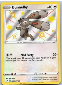 Bunnelby SV097/SV122 Shiny Rare Shining Fates Shiny Vault Pokemon NM - Image 1
