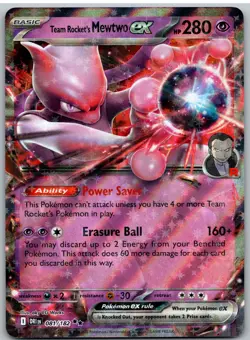 Team Rocket's Mewtwo ex 081/182 Double Rare Destined Rivals Pokemon NM - Image 1