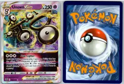 Unown VSTAR 066/195 Holo VSTAR Rare Silver Tempest Pokemon NM - Image 3