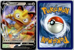 Meowth V SWSH004 Holo Promo Sword & Shield Promo Pokemon NM - Image 3