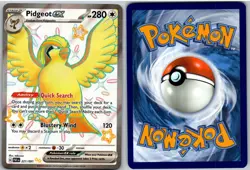 Pidgeot ex 221/091 Shiny Ultra Rare Paldean Fates Pokemon NM - Image 3