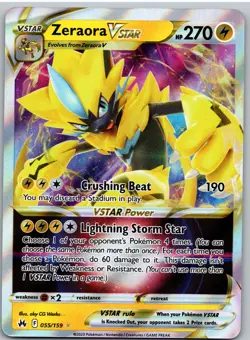 Zeraora VSTAR 055/159 Holo VSTAR Rare Crown Zenith Pokemon NM - Image 1