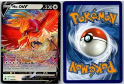 Ho-Oh V 140/195 Holo V Rare Silver Tempest Pokemon NM - Image 3