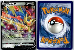 Zacian V 095/159 Holo V Rare Crown Zenith Pokemon NM - Image 3