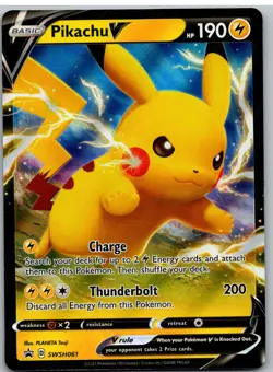 Pikachu V SWSH061 Holo Promo Sword & Shield Promo Pokemon NM - Image 1