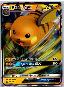 Raichu GX - SM213 Holo Promo Sun & Moon Promo Pokemon NM - Image 1