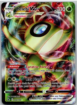 Celebi VMAX 008/198 Holo VMAX Rare Chilling Reign Pokemon NM - Image 1