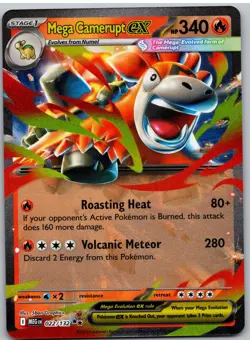 Mega Camerupt ex 022/132 Double Rare Mega Evolution Pokemon NM - Image 1