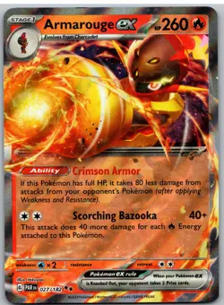Armarouge ex 027/182 Double Rare Paradox Rift Pokemon NM - Image 1