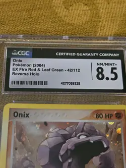 Pokemon TCG Onix FireRed & LeafGreen 42/112 Reverse Holo CGC 8.5 - Image 2