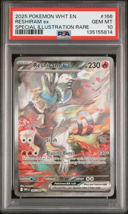 2025 POKEMON WHT EN-WHITE FLARE SPECIAL ILLUSTRATION RARE RESHIRAM EX PSA 10 - Image 1