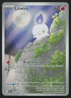 Litwick 101/086 Holo Illustration Rare White Flare Pokemon NM - Image 1