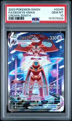 2023 POKEMON SWORD & SHIELD CROWN ZENITH #GG45 FULL ART/DEOXYS VMAX PSA 10 - Image 1