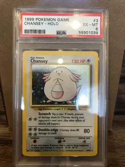 1999 Pokemon CHANSEY HOLO 3/102! WOTC PSA 6 GRADED! Iconic WOTC BASE SET - Image 1