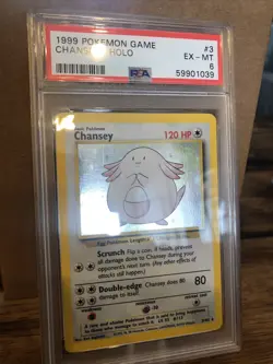1999 Pokemon CHANSEY HOLO 3/102! WOTC PSA 6 GRADED! Iconic WOTC BASE SET - Image 2