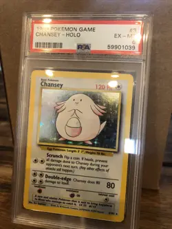 1999 Pokemon CHANSEY HOLO 3/102! WOTC PSA 6 GRADED! Iconic WOTC BASE SET - Image 3