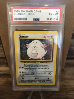 1999 Pokemon CHANSEY HOLO 3/102! WOTC PSA 6 GRADED! Iconic WOTC BASE SET - Image 4