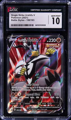 Pokemon Single Strike Urshifu V 150/163 Battle Styles Ultra Rare CGC 10 - Image 1
