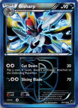 Pokemon TCG Bisharp Plasma Freeze 74/116 Reverse Holo Uncommon - Image 1
