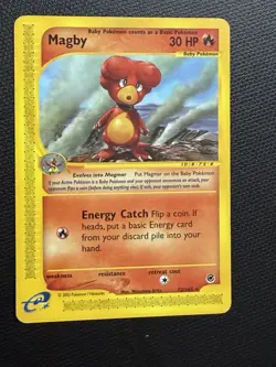 Magby 52/165 - Expedition Rare Pokemon Card.🔥See Pictures🔥Very Nice Card🔥💯🤩 - Image 1