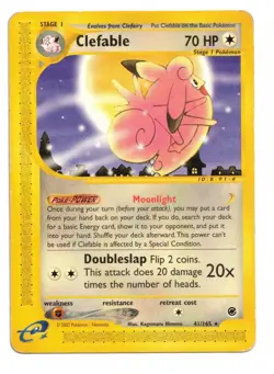 Pokemon Card: Clefable 41/165 Expedition Set Vintage Rare! GD - Image 1
