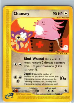 CHANSEY - 72/165 - Expedition Base Set - Uncommon - Pokemon Card - HP - Image 1