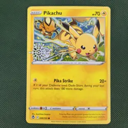 WHOLE SWIRL 🌀💫 LP Pikachu 049/195 Cosmos Holo Snowflake Stamped Pokemon Card - Image 3