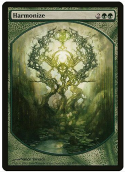 mtg magic harmonize TEXTLESS extended ENGLISH mpr player rewards borderless - Image 1