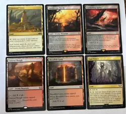 MTG Rakdos (red black) - utility Land Lot - x6 NM regular MTG Commander - Image 1