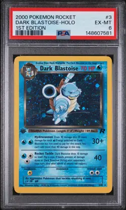 2000 Rocket Dark Blastoise Holo 3 1st Edition Pokemon PSA 6 - Image 1