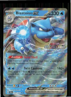 Blastoise ex (Stellar Crown Stamp) 030/142 Holo Cards & Products Pokemon NM - Image 1