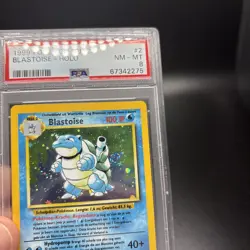1999 Pokemon DUTCH Unlimited Base Set Blastoise Holo 2/102 PSA 8 NM-MT SWIRL - Image 3