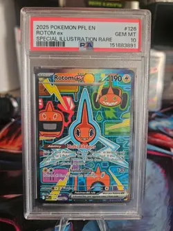 2025 POKEMON PHANTASMAL FLAMES SPECIAL ILLUSTRATION RARE #126 ROTOM EX PSA 10 - Image 1