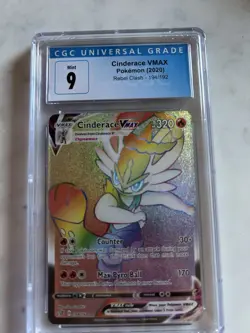 Pokemon Cinderace VMAX Secret Rare Holo 194/192 Rebel Clash CGC 9 2020 - Image 1