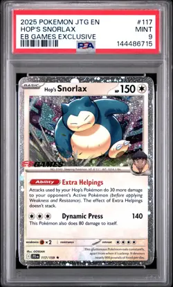PSA 9 Hop's Snorlax 117/159 EB Games Exclusive Promo Journey Together Pokemon - Image 1