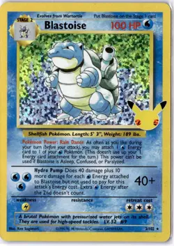Mint Pokemon TCG Blastoise Celebrations: Classic Collection 2/102 Holo Holo Rare - Image 1