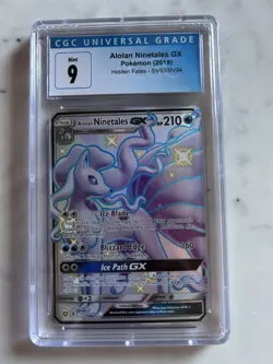 Pokemon Alolan Ninetales GX Shiny Holo Rare SV53/SV94 Hidden Fates CGC 9 - Image 1