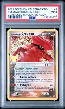 2021 Pokemon Celebrations Classic Collection #9 Tm.Mag.Groudon-Holo PSA9 - Image 1