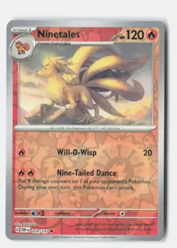 Ninetales Reverse Holo 029/197 Uncommon Obsidian Flames Pokemon Near Mint - Image 1