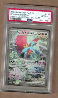 2023 POKEMON PAR EN-PARADOX RIFT #251 ROARING MOON EX PSA 10 - Image 1
